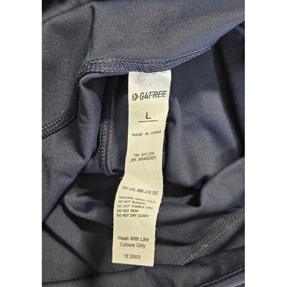 G4 Free Womens Blue Wide Waistband Athletic Straight Leg Front Zip Pocket Pant L - Picture 4 of 4